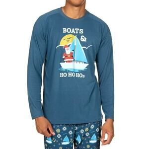 Tipsy Elves Men's Shirt Size XL Pajama Holiday Santa Claus Boats & Ho Ho Hos NWT